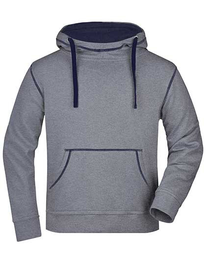 James&Nicholson Men´s Lifestyle Hoody Grey Melange