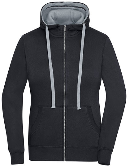 James&Nicholson Ladies´ Lifestyle Zip-Hoody Black
