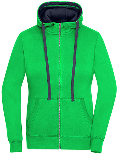 James&Nicholson Ladies´ Lifestyle Zip-Hoody Green