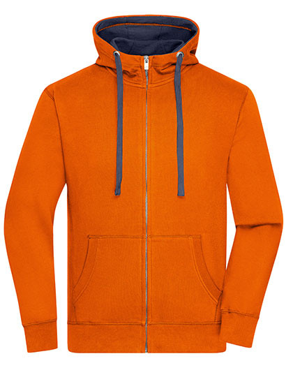 James&Nicholson Men´s Lifestyle Zip-Hoody Dark Orange