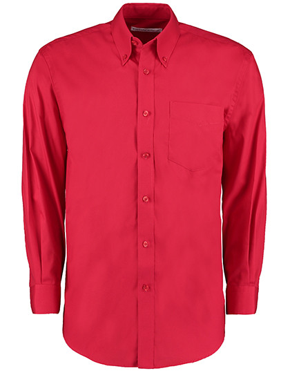 Kustom Kit Men´s Classic Fit Premium Oxford Shirt Long Sleeve Red