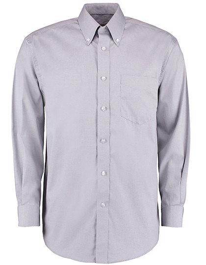 Kustom Kit Men´s Classic Fit Premium Oxford Shirt Long Sleeve Silver Grey (Solid)