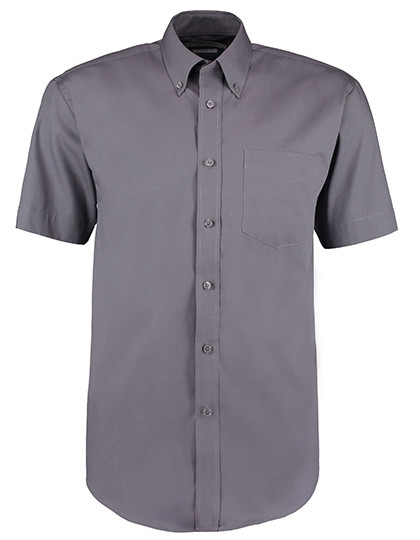 Kustom Kit Men´s Classic Fit Premium Oxford Shirt Short Sleeve Charcoal