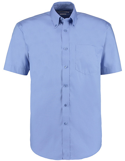 Kustom Kit Men´s Classic Fit Premium Oxford Shirt Short Sleeve Mid Blue