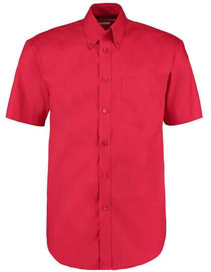 Kustom Kit Men´s Classic Fit Premium Oxford Shirt Short Sleeve Red