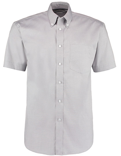 Kustom Kit Men´s Classic Fit Premium Oxford Shirt Short Sleeve Silver Grey (Solid)