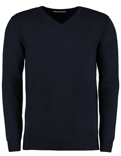 Kustom Kit Regular Fit Arundel V-Neck Sweater Navy