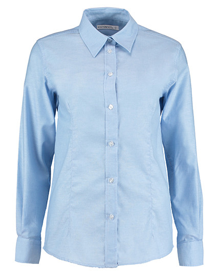 Kustom Kit Women´s Tailored Fit Workwear Oxford Shirt Long Sleeve Light Blue