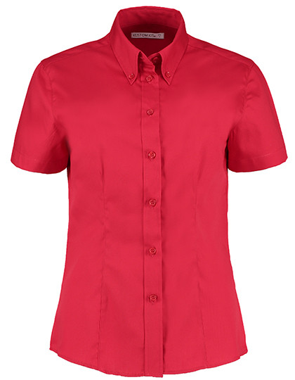 Kustom Kit Women´s Tailored Fit Corporate Oxford Shirt Short Sleeve Red