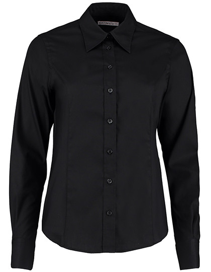 Kustom Kit Women´s Tailored Fit Corporate Oxford Shirt Long Sleeve Black