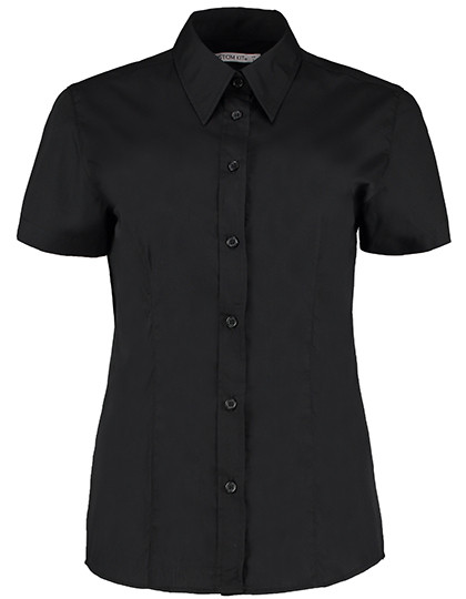 Kustom Kit Women´s Classic Fit Workforce Poplin Shirt Short Sleeve Black