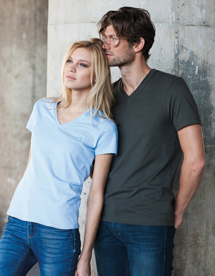 Kariban Damen Kurzarm V-Ausschnitt T-Shirt Kelly Green