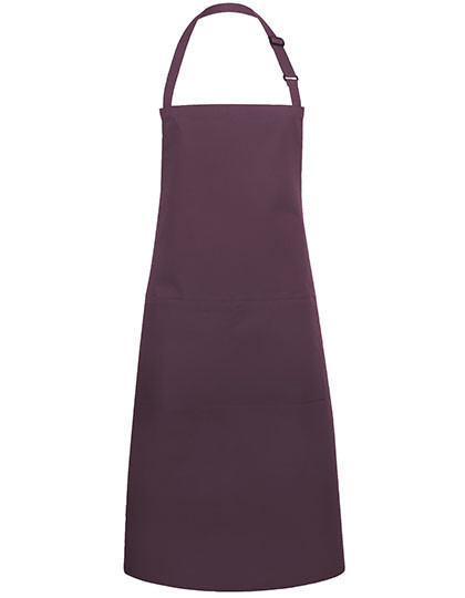 Karlowsky Latzschürze Basic mit Tasche und Schnalle Aubergine (ca. Pantone 5185C)