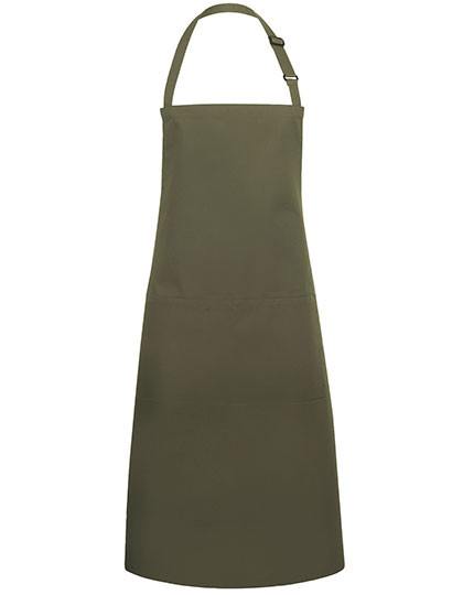 Karlowsky Latzschürze Basic mit Tasche und Schnalle Moss Green (ca. Pantone 7764C)