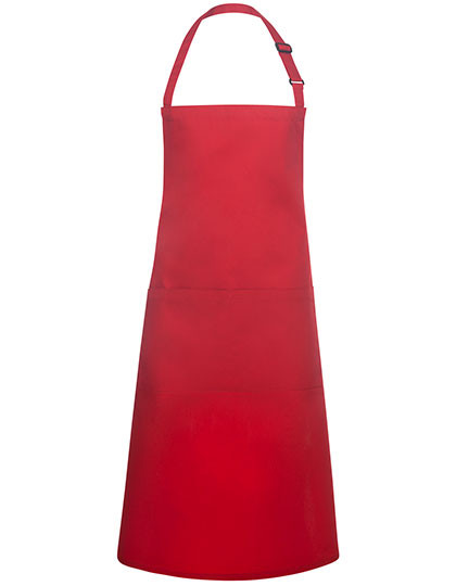 Karlowsky Latzschürze Basic mit Tasche und Schnalle Red (ca. Pantone 186C)