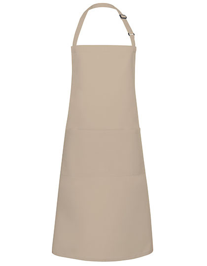 Karlowsky Latzschürze Basic mit Tasche und Schnalle Sand (ca. Pantone 7529C)