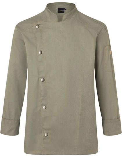 Karlowsky Kochjacke Jeans-Style Vintage Moss Green (ca. Pantone 416C)
