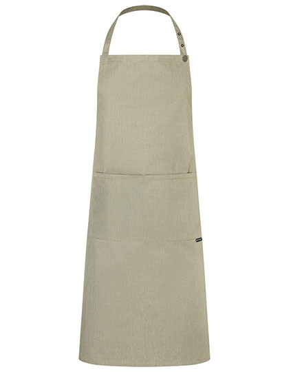 Karlowsky Latzschürze Jeans-Style mit Tasche Vintage Moss Green (ca. Pantone 416C)