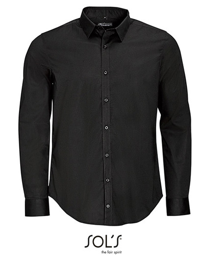 SOL´S Men´s Long Sleeve Stretch Shirt Blake Black
