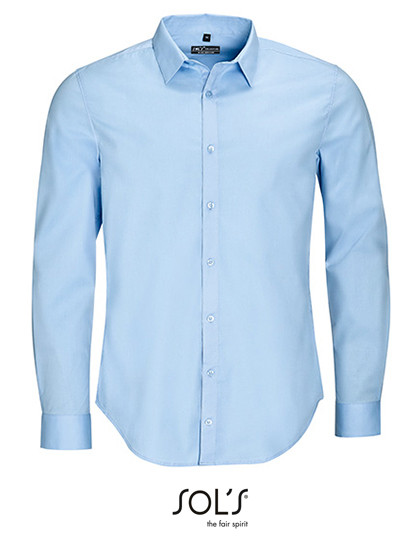 SOL´S Men´s Long Sleeve Stretch Shirt Blake Light Blue