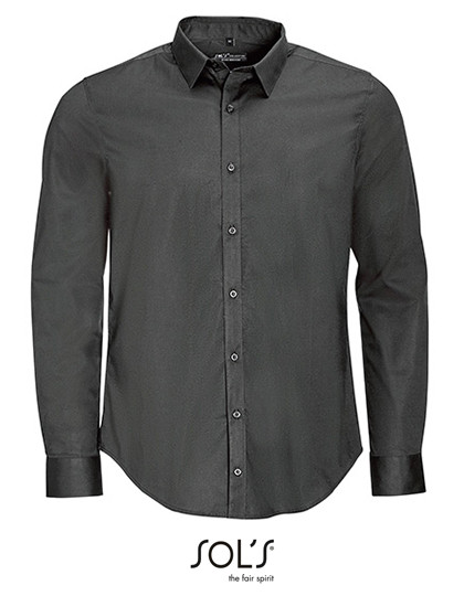 SOL´S Men´s Long Sleeve Stretch Shirt Blake Titanium Grey