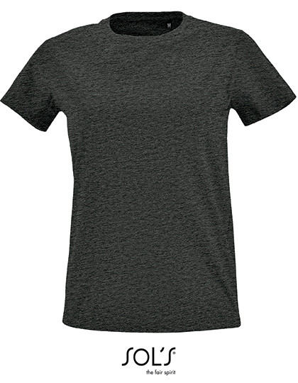 SOL´S Women´s Round Neck Fitted T-Shirt Imperial Charcoal Melange