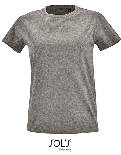 SOL´S Women´s Round Neck Fitted T-Shirt Imperial Grey Melange