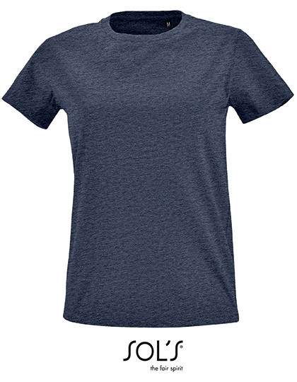 SOL´S Women´s Round Neck Fitted T-Shirt Imperial Heather Denim
