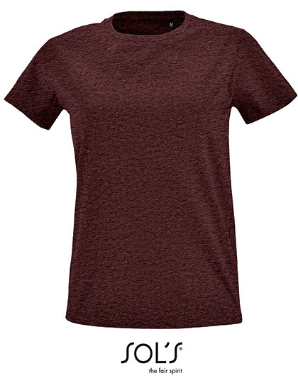 SOL´S Women´s Round Neck Fitted T-Shirt Imperial Heather Oxblood