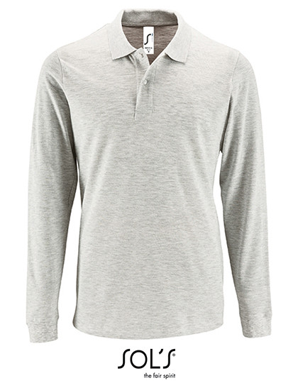 SOL´S Men´s Long-Sleeve Piqué Polo Shirt Perfect Ash (Heather)