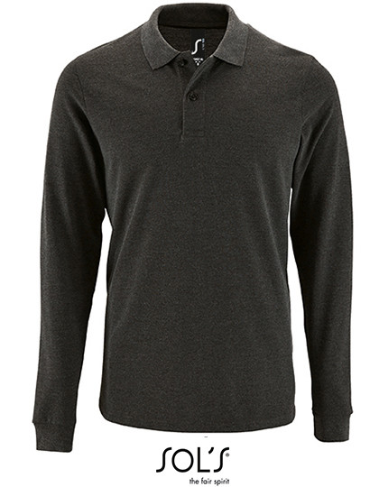 SOL´S Men´s Long-Sleeve Piqué Polo Shirt Perfect Charcoal Melange