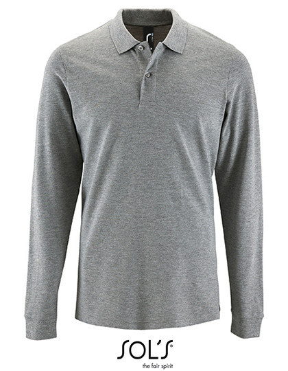 SOL´S Men´s Long-Sleeve Piqué Polo Shirt Perfect Grey Melange