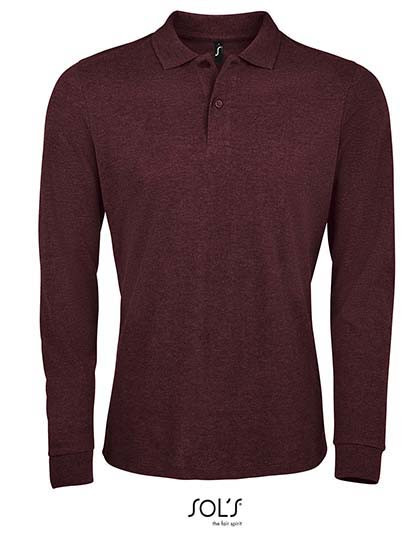 SOL´S Men´s Long-Sleeve Piqué Polo Shirt Perfect Heather Oxblood