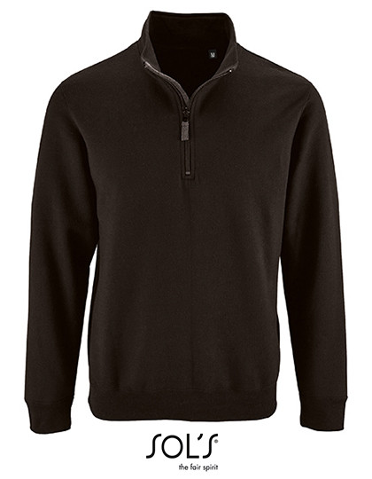 SOL´S Men´s Zip High Collar Sweatshirt Stan Black