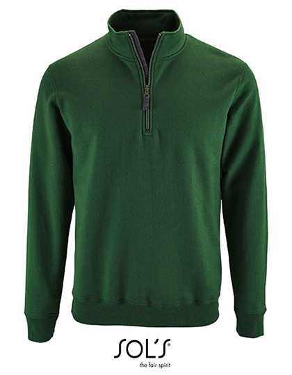 SOL´S Men´s Zip High Collar Sweatshirt Stan Bottle Green