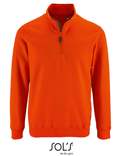 SOL´S Men´s Zip High Collar Sweatshirt Stan Orange