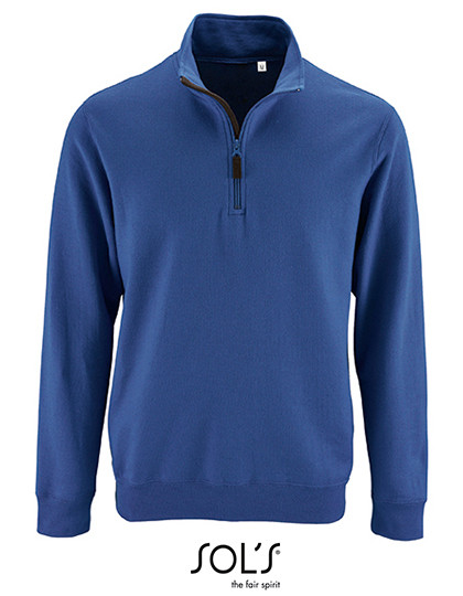 SOL´S Men´s Zip High Collar Sweatshirt Stan Royal Blue 241