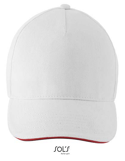 SOL´S Unisex Contrast Three-Colour Cap Longchamp White