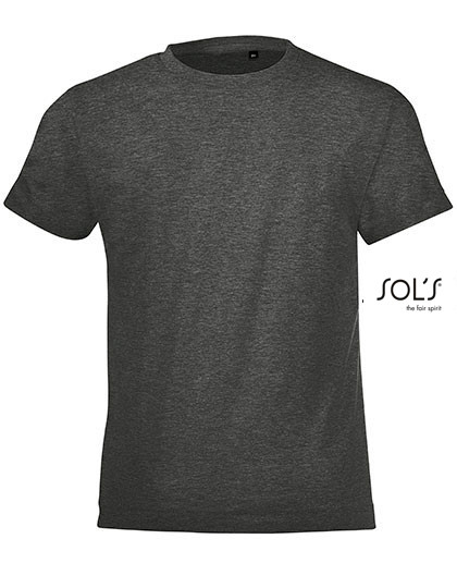 SOL´S Kids´ Round Collar T-Shirt Regent Fit Charcoal Melange