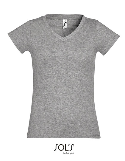 SOL´S Women´s V-Neck-T-Shirt Moon Grey Melange