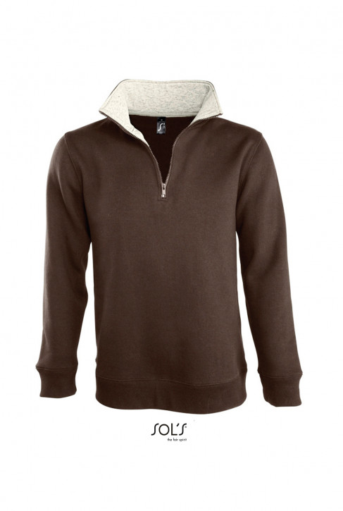 SOL´S Men´s Sweat Shirt Scott 1/4 Zip Chocolate