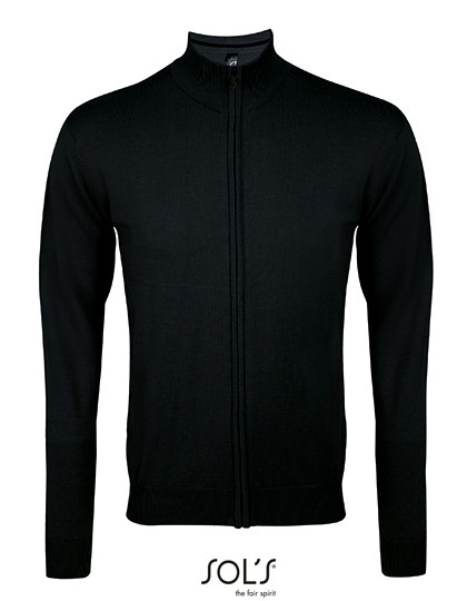 SOL´S Men´s Zipped Knitted Cardigan Gordon Black
