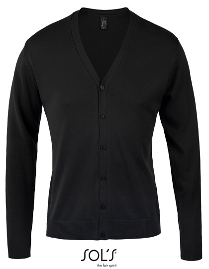 SOL´S Men´s Golden V-Neck Knitted Cardigan Black