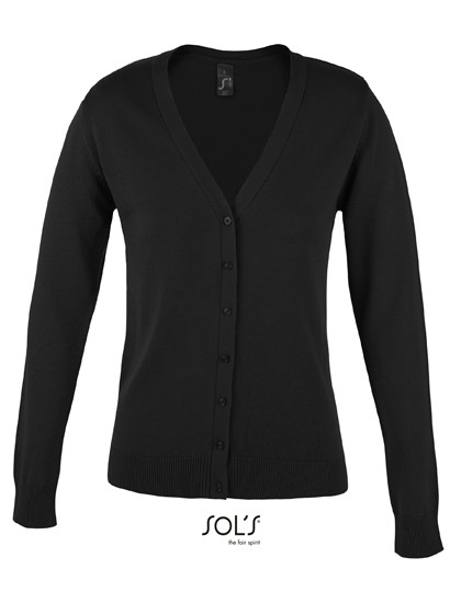 SOL´S Women´s Golden V-Neck Knitted Cardigan Black