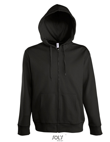 SOL´S Men´s Hooded Zipped Jacket Seven Black