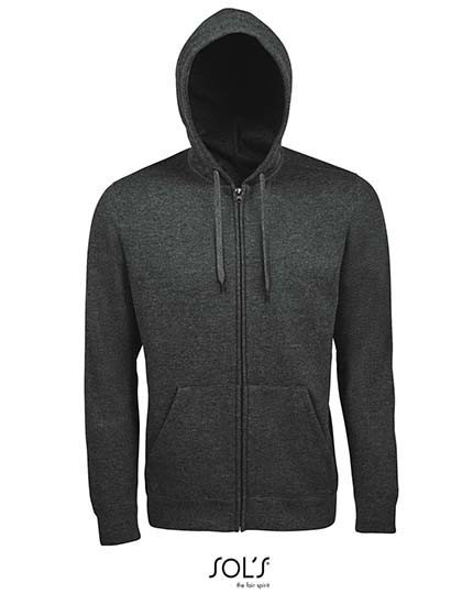 SOL´S Men´s Hooded Zipped Jacket Seven Charcoal Melange