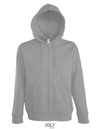 SOL´S Men´s Hooded Zipped Jacket Seven Grey Melange