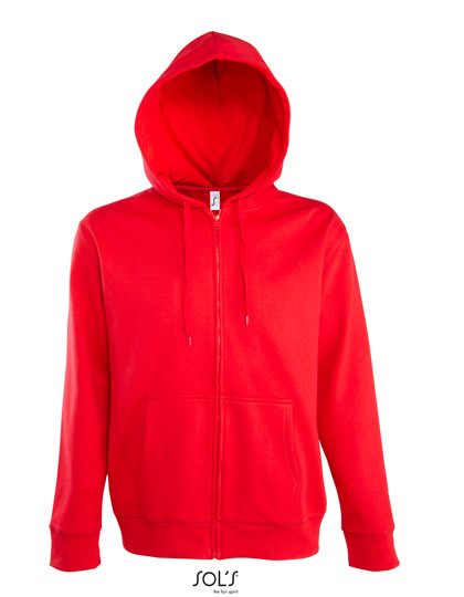 SOL´S Men´s Hooded Zipped Jacket Seven Red