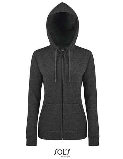 SOL´S Women´s Hooded Zipped Jacket Seven Charcoal Melange