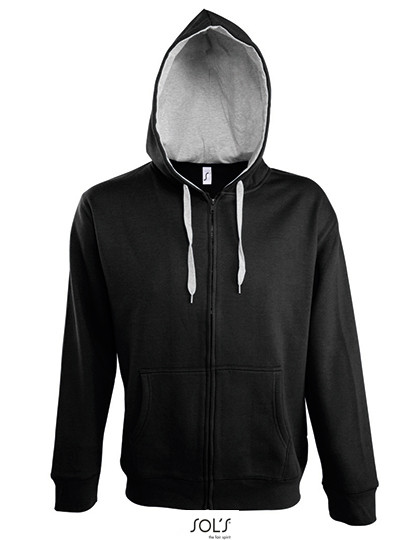 SOL´S Men´s Contrasted Zipped Hooded Jacket Soul Black